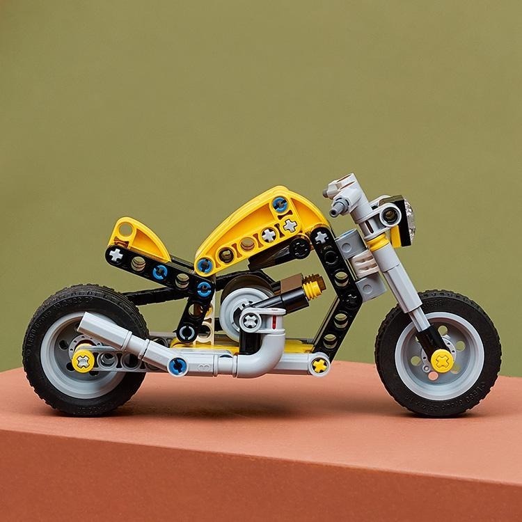 ［想樂］全新 樂高 LEGO 42225 Technic 科技 黃色摩托車-細節圖4