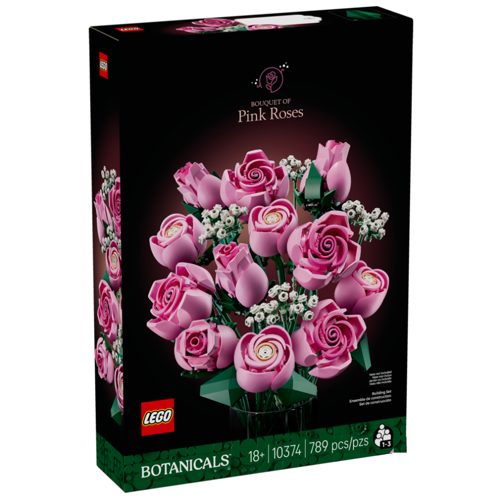 ［想樂］全新 樂高 LEGO 10328 + 10374 Icons 花藝系列 玫瑰花束 粉紅玫瑰花束-細節圖6