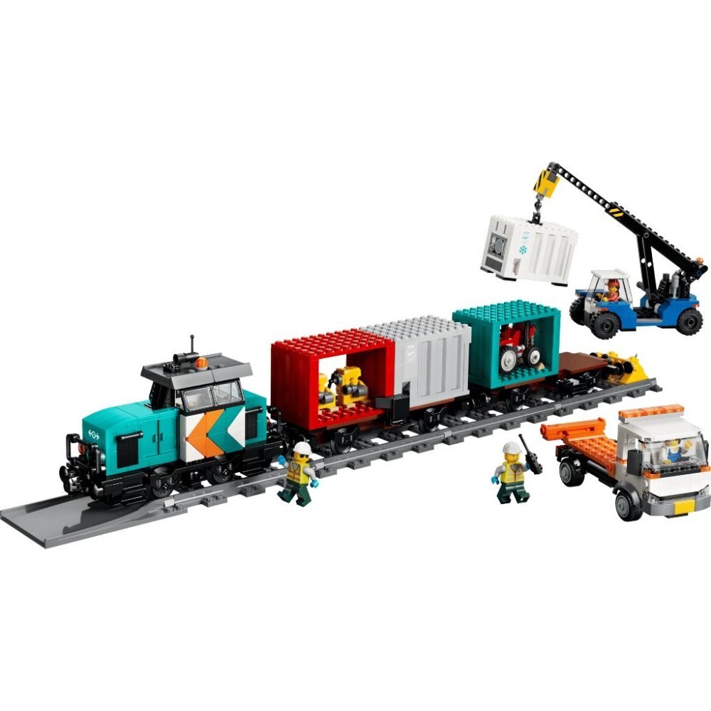 ［想樂］全新 樂高 LEGO 60509 City 城市 港口貨物列車和起重機與卡車-細節圖3