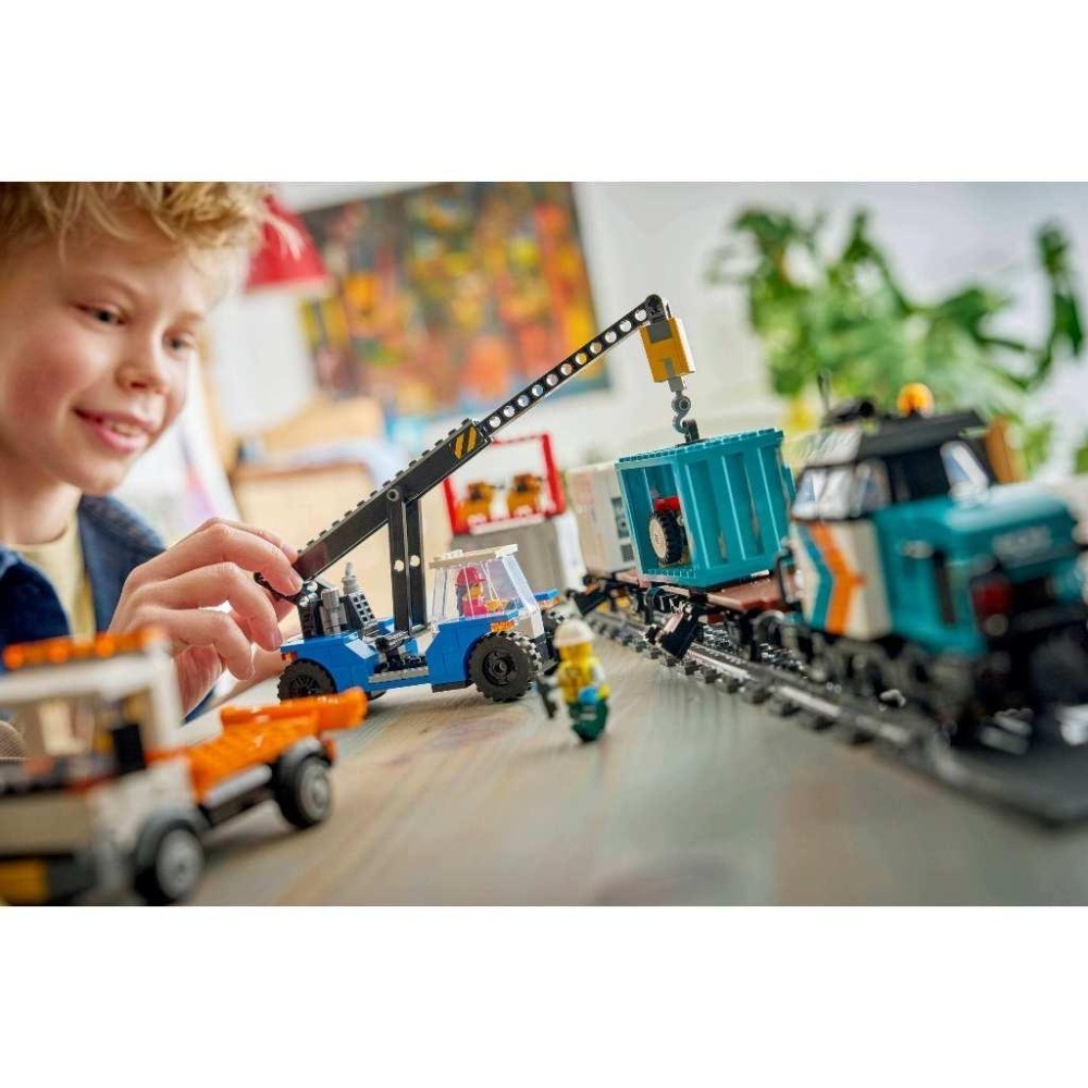 ［想樂］全新 樂高 LEGO 60509 City 城市 港口貨物列車和起重機與卡車-細節圖8