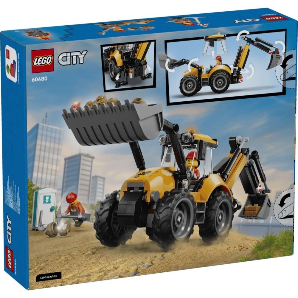 ［想樂］全新 樂高 LEGO 60480 City 城市 黃色反鏟裝載機-細節圖2