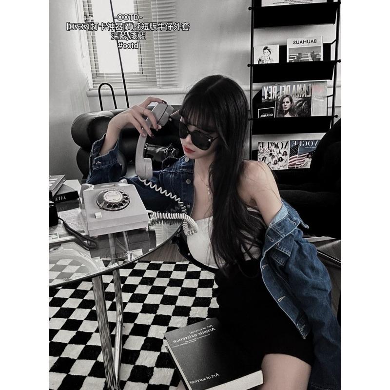 預購- 牛仔外套 穿上秒變 韓系女神 質感短版 牛仔外套 時髦感翻倍 🔥 深藍/淺藍-細節圖4