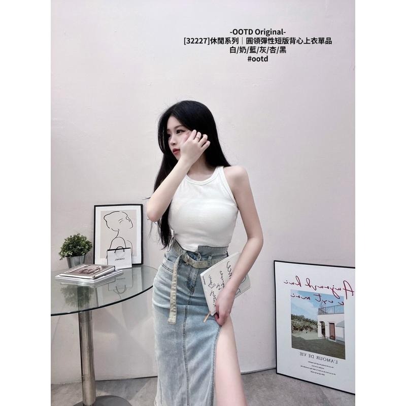 預購-Ki.studio 實拍｜32227 休閒系列  上衣 日常穿搭零負擔 圓領 短版背心 舒適又時髦 S~XL-細節圖2