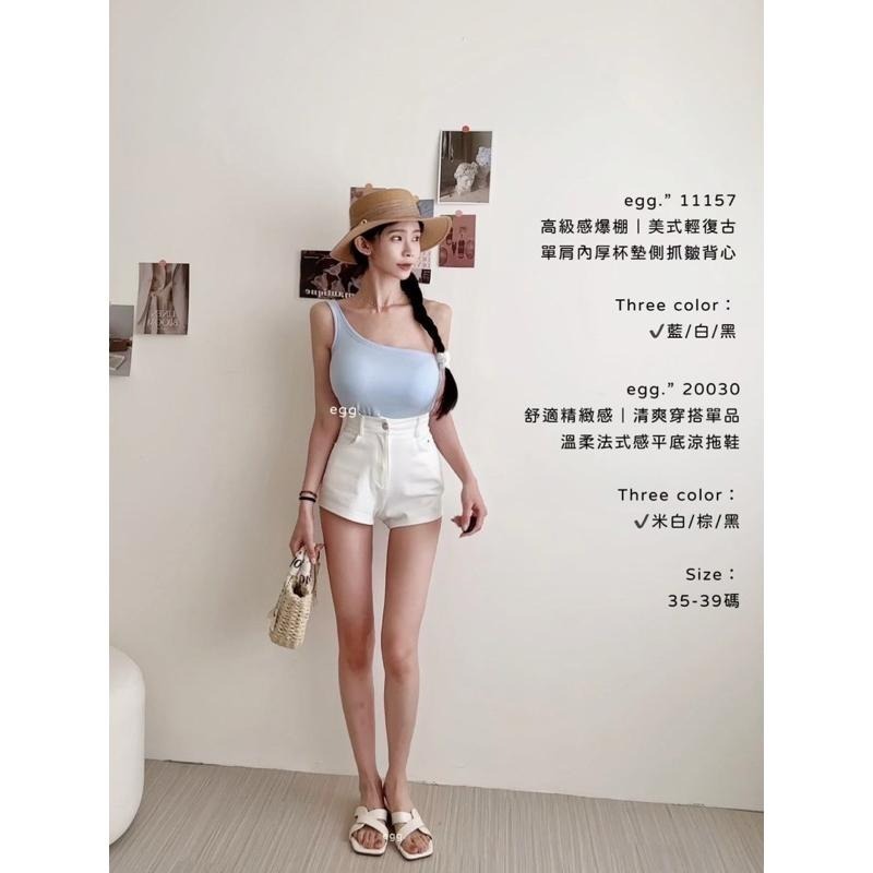 預購- Ki.studio 實拍｜鞋子 20030 平底 拖鞋 溫柔法式風｜舒適交叉帶 平底鞋 米白 /棕色 /黑-細節圖3