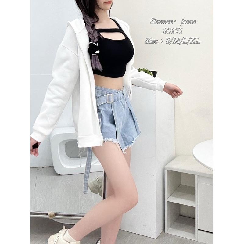 預購-短褲 60171 工裝風+復古感 這條刷破 牛仔短褲 超有態度 S-XL-細節圖3