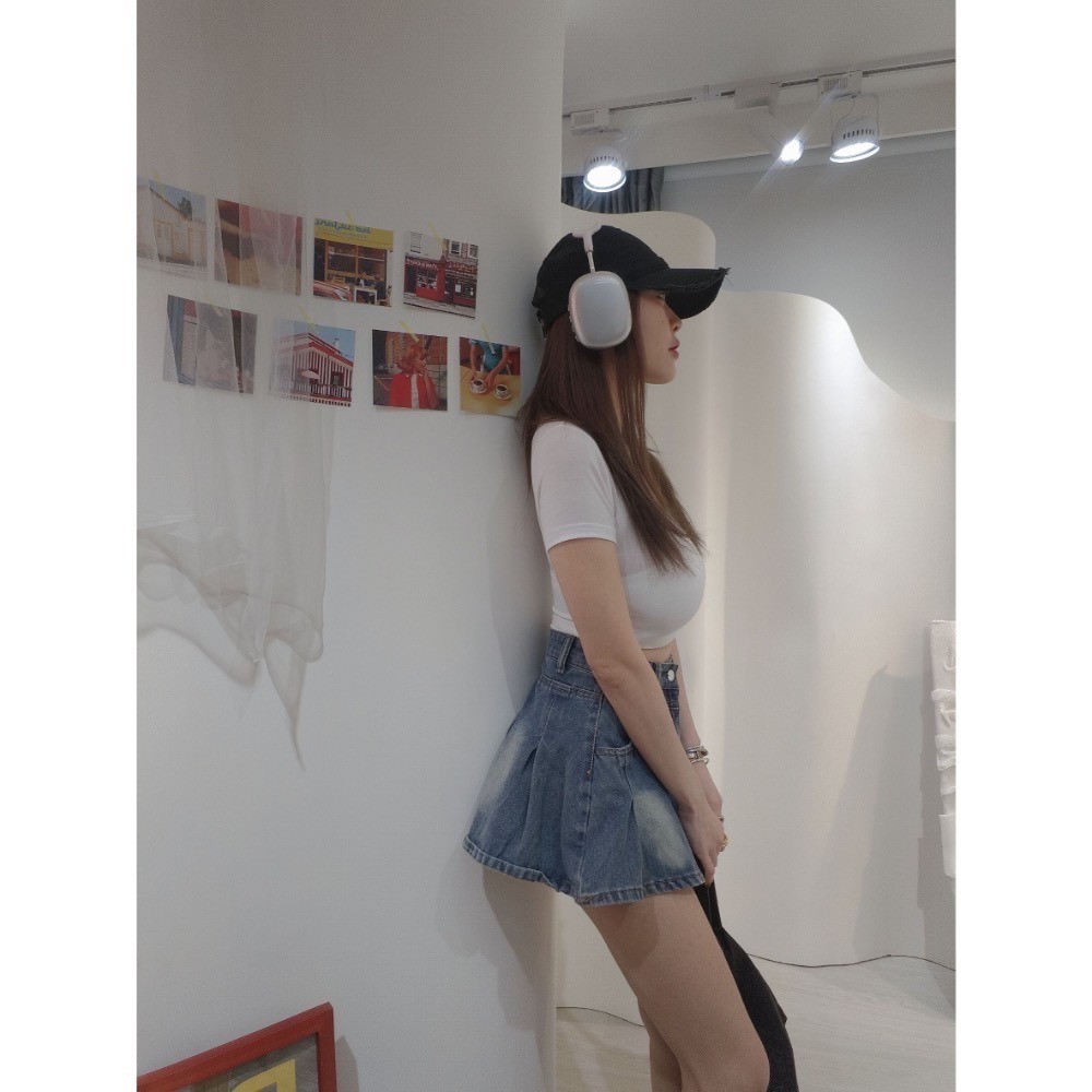 預購- Ki.studio 實拍｜套裝 率性中帶點俏皮 牛仔裙 的冒險女孩 百搭日常 牛仔短襯 + 小甜心傘狀 迷你裙-細節圖6