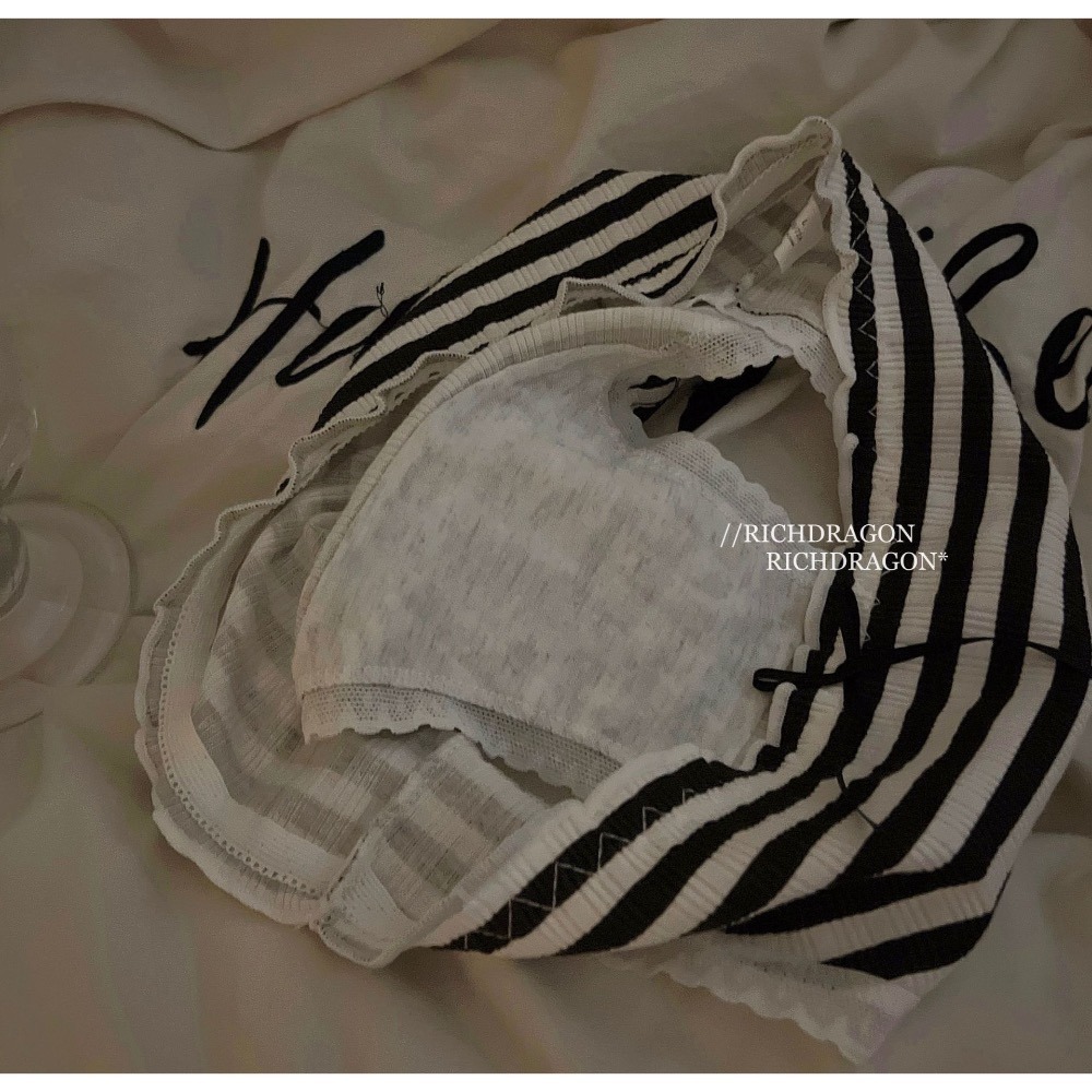 預購 Ki.studio 實拍｜777-2 黑白戀曲 甜酷 格紋 蝴蝶結 系列小褲 內褲 均碼 4款-細節圖5