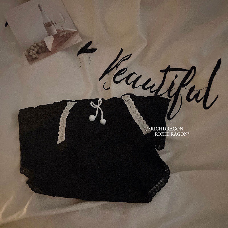 預購 Ki.studio 實拍｜777-2 黑白戀曲 甜酷 格紋 蝴蝶結 系列小褲 內褲 均碼 4款-細節圖8