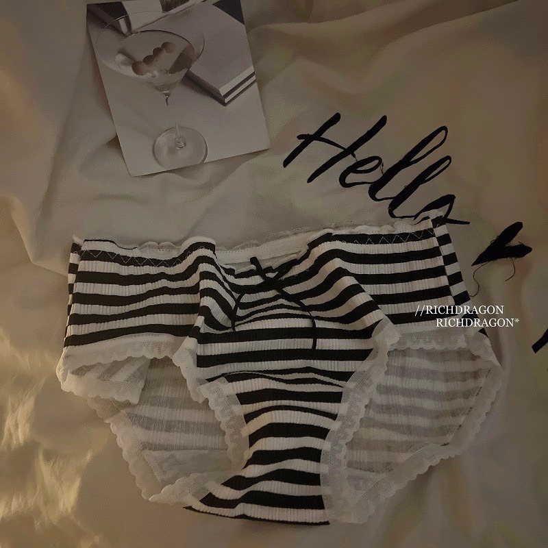 預購 Ki.studio 實拍｜777-2 黑白戀曲 甜酷 格紋 蝴蝶結 系列小褲 內褲 均碼 4款-規格圖10