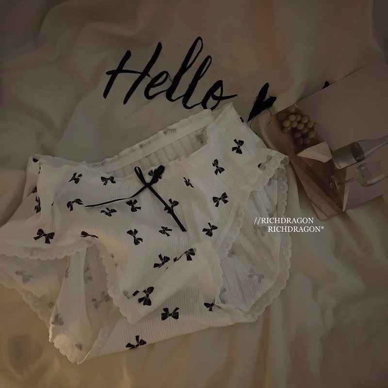 預購 Ki.studio 實拍｜777-2 黑白戀曲 甜酷 格紋 蝴蝶結 系列小褲 內褲 均碼 4款-規格圖10