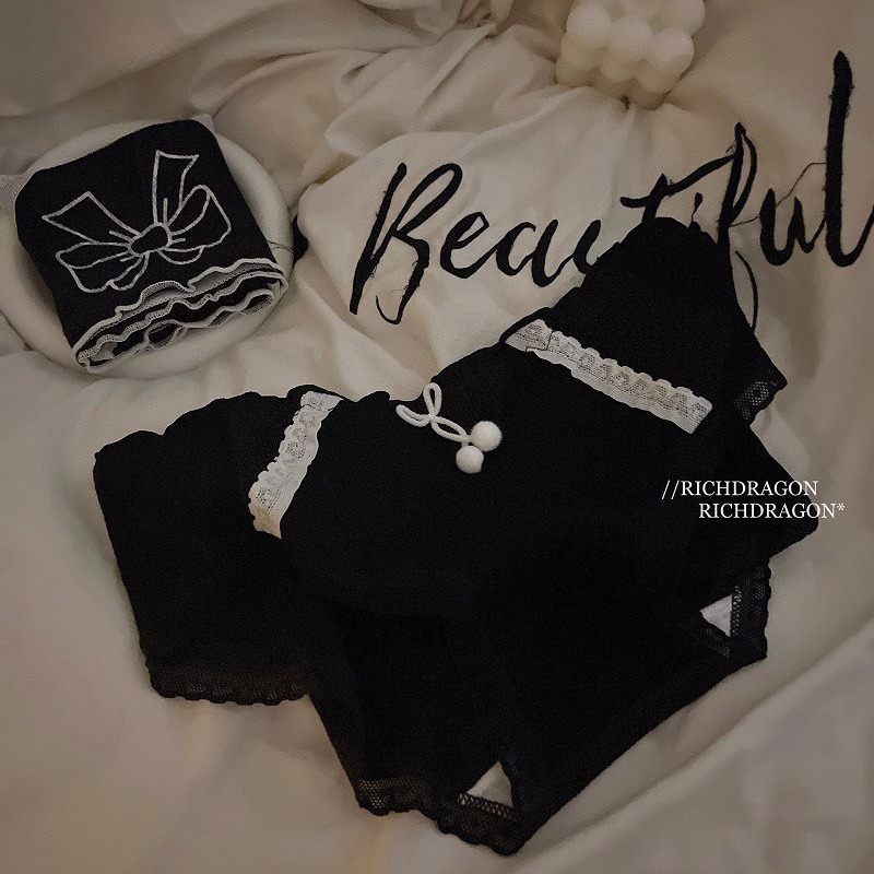 預購 Ki.studio 實拍｜777-2 黑白戀曲 甜酷 格紋 蝴蝶結 系列小褲 內褲 均碼 4款-規格圖10