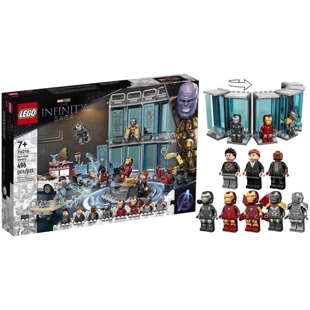 LEGO 樂高 76216  鋼鐵人裝甲庫 Iron Man Armory 漫威 Marve 超級英雄-細節圖2
