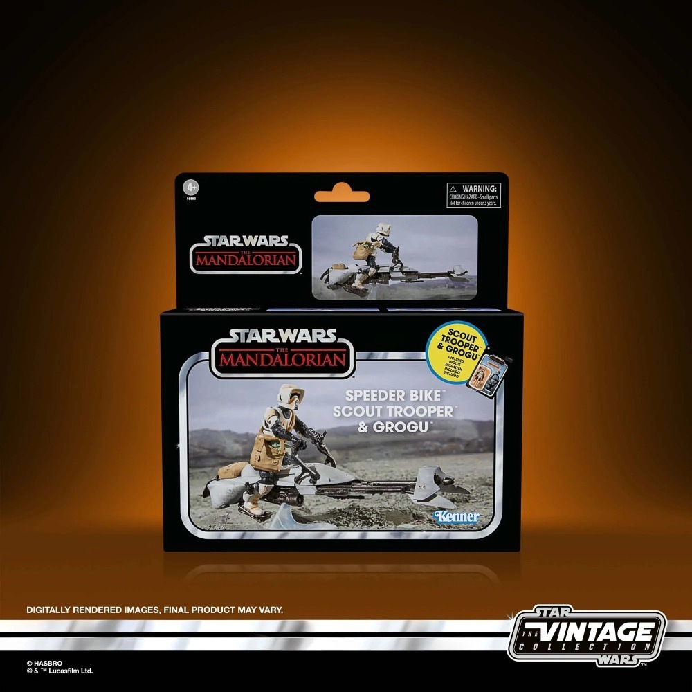 星際大戰 STAR WARS TVC3.75吋 Speeder Bike Scout Trooper & Grogu-細節圖2