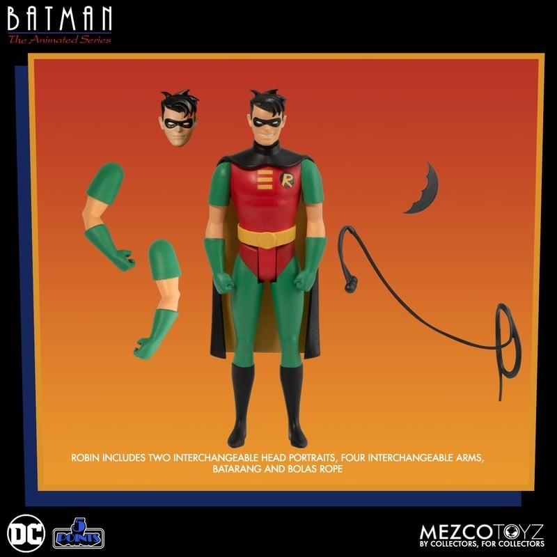 Mezco 蝙蝠俠 3.75吋 復古動畫5點可動吊卡 羅賓 Robin-細節圖2