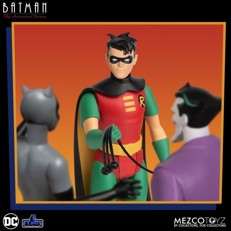 Mezco 蝙蝠俠 3.75吋 復古動畫5點可動吊卡 羅賓 Robin-細節圖3