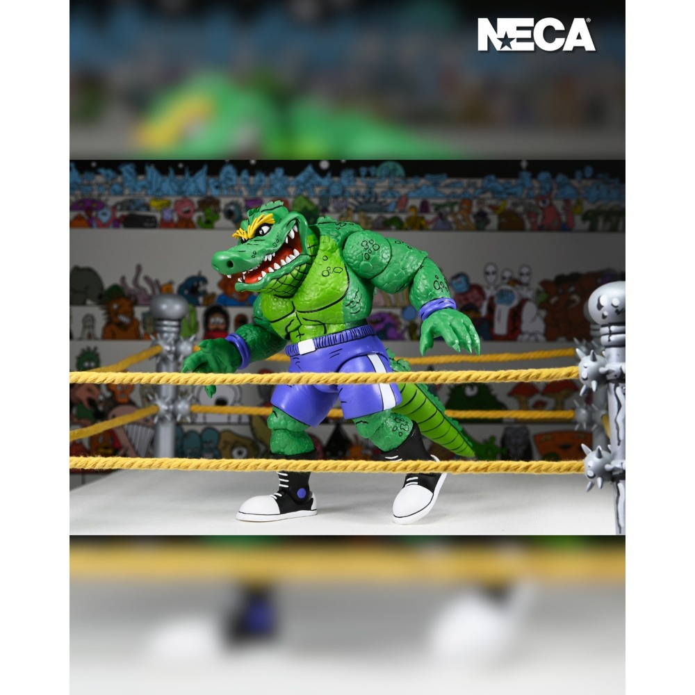 Neca7吋 忍者龜Archie Comics阿奇漫畫 Stump Wrestling Leatherhead 鱷魚人-細節圖5