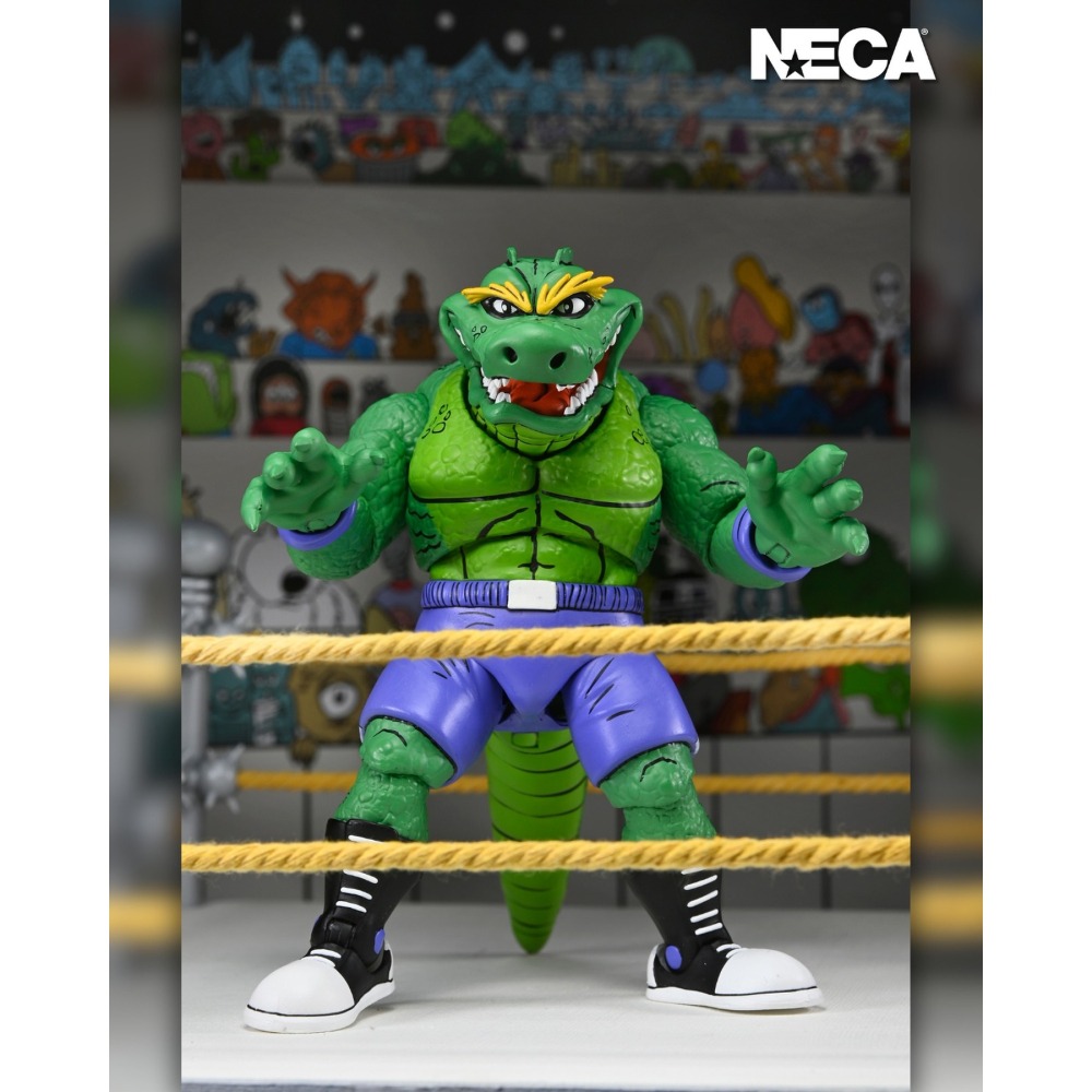 Neca7吋 忍者龜Archie Comics阿奇漫畫 Stump Wrestling Leatherhead 鱷魚人-細節圖7