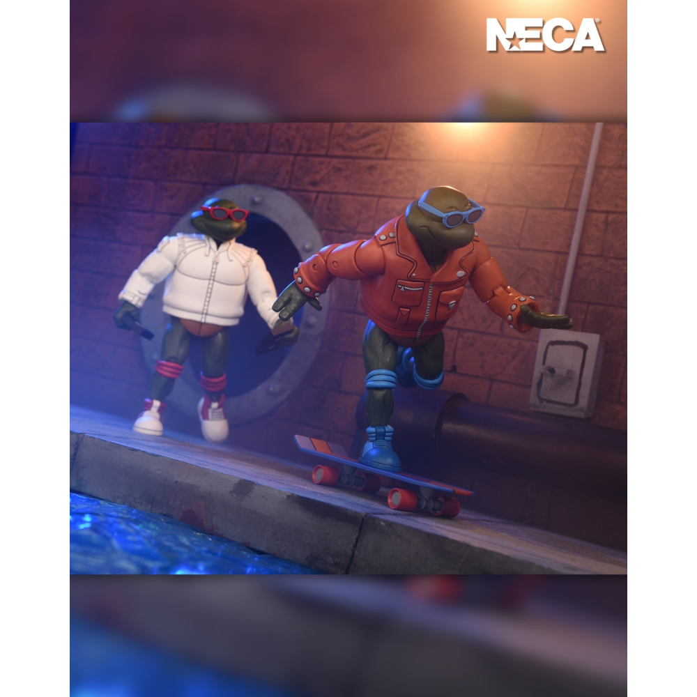 Neca7吋 忍者龜卡通 Punk Leonardo and Punk Raphael-細節圖3