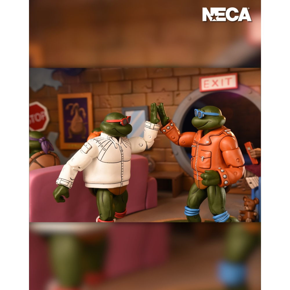 Neca7吋 忍者龜卡通 Punk Leonardo and Punk Raphael-細節圖6