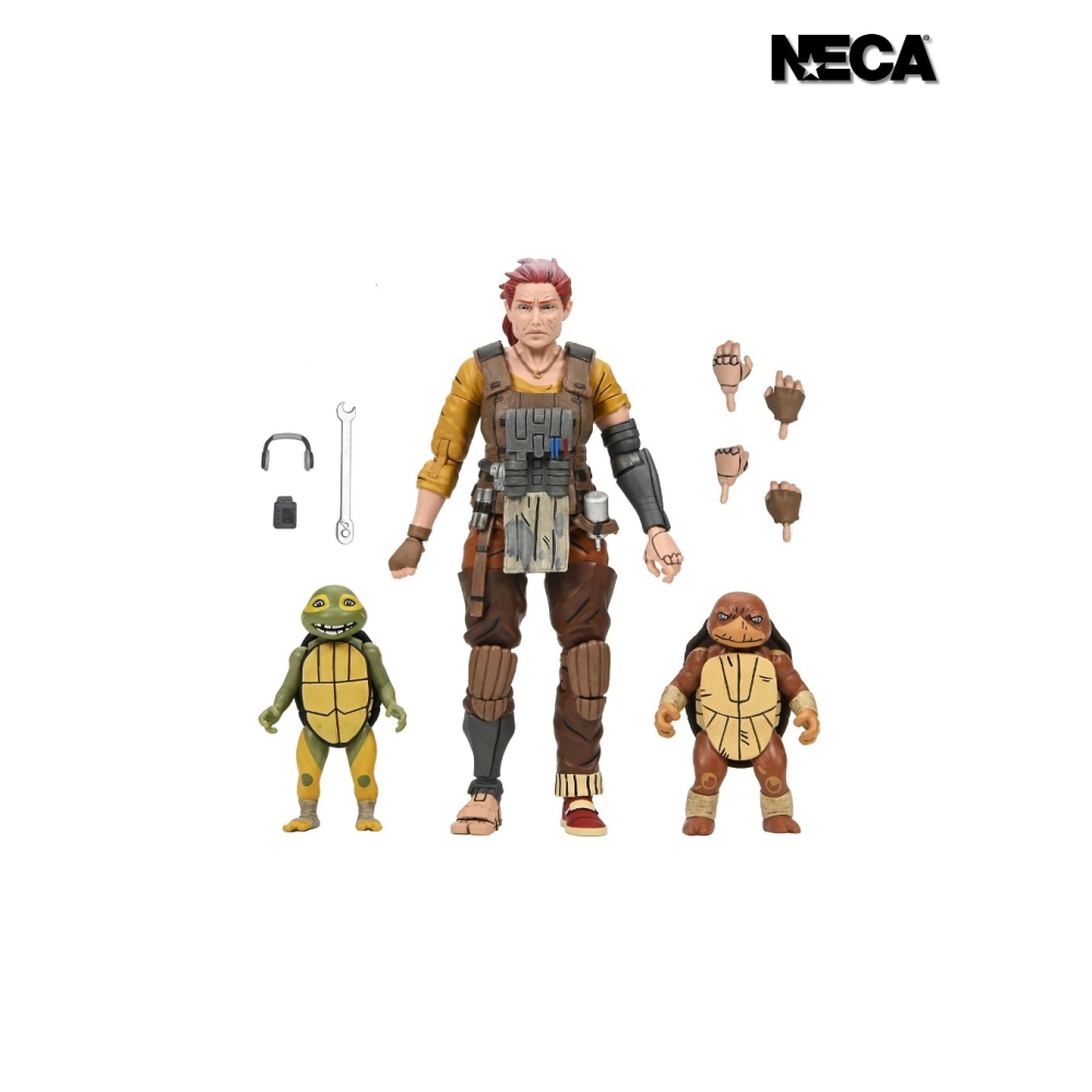 Neca7吋 忍者龜 最後的浪人 Grammy April with Baby Yi & Moja-細節圖11