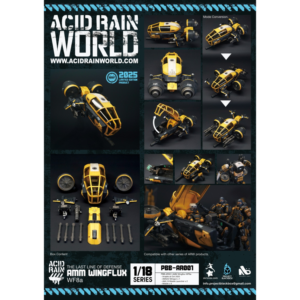 酸雨戰爭 Acid Rain World 3.75吋 PBB-AR001黑蜂翼流WF8a-細節圖6