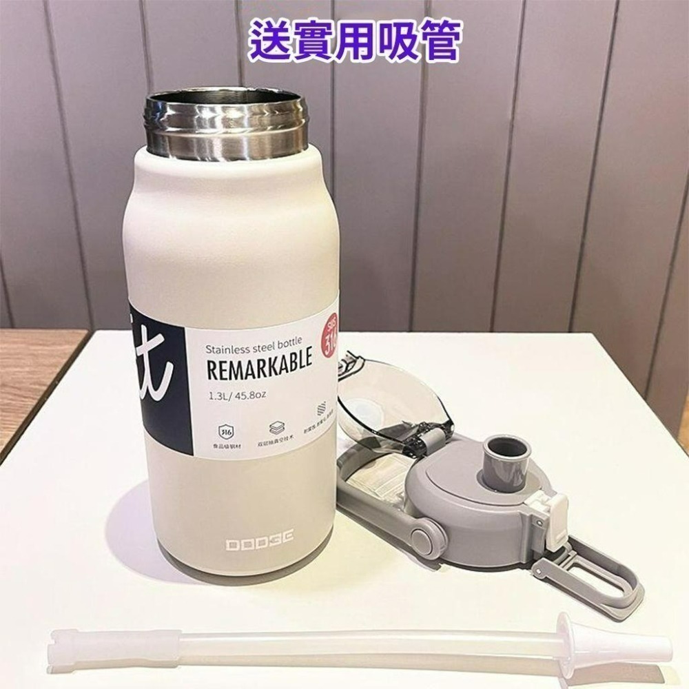 🔥現貨 🔥316不鏽鋼大容量時尚運動保溫瓶 1000ml 【送吸管+背帶】 不鏽鋼保溫瓶 保溫杯 保溫保冷-細節圖7