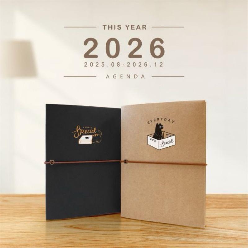 現貨正版 2026年 跨年日誌32K雙色跨年紙書衣手冊 週誌 行事曆 年度計劃 月計劃 MEMO 行程規劃 備忘 旅行-細節圖2