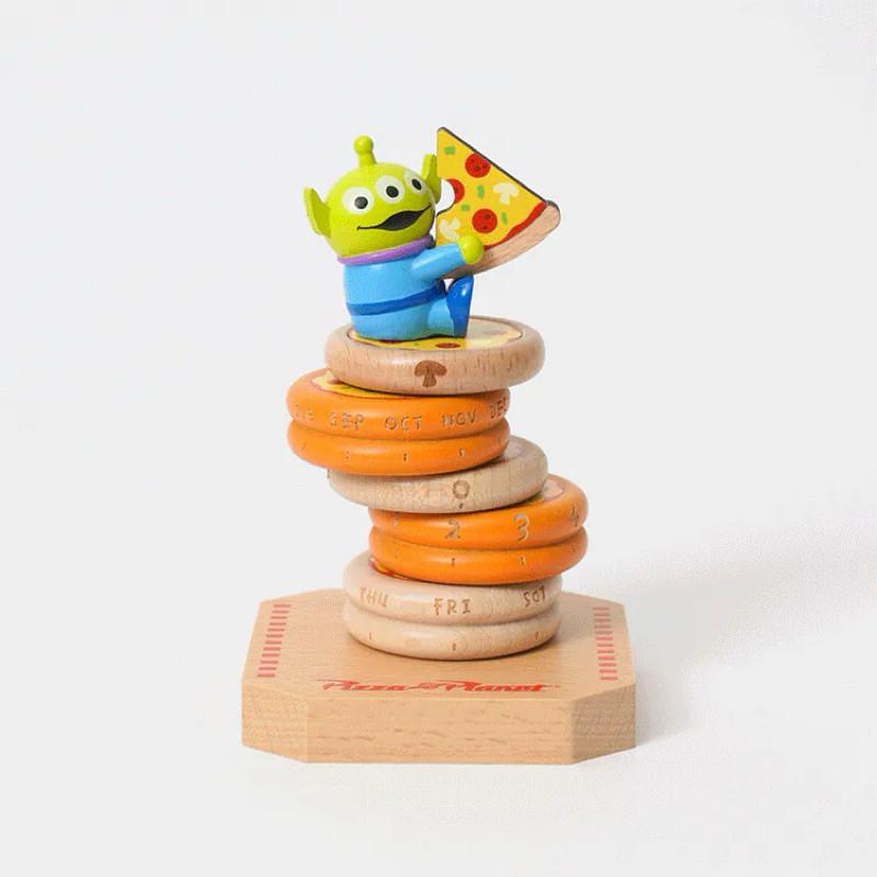 現貨正版 三眼怪披薩 轉動萬年曆 迪士尼 萬年曆 轉動萬年曆 木頭萬年曆 Disney 1289015-細節圖8