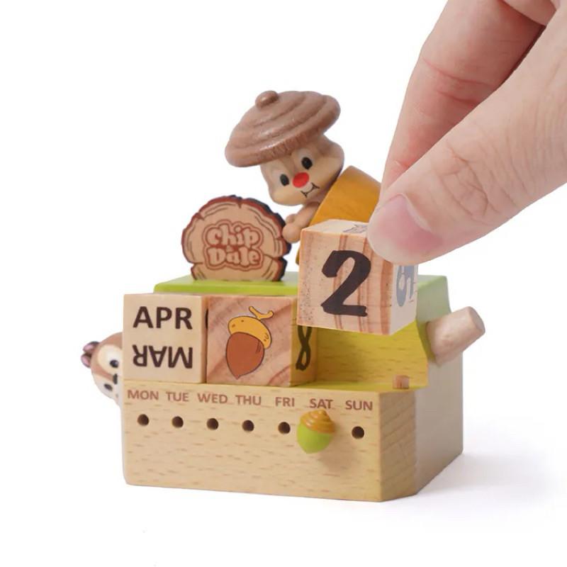 現貨正版 迪士尼 萬年曆 奇奇蒂蒂 萬年曆 迪士尼Disney 1284518 奇蒂萬年曆 木頭萬年曆-細節圖7