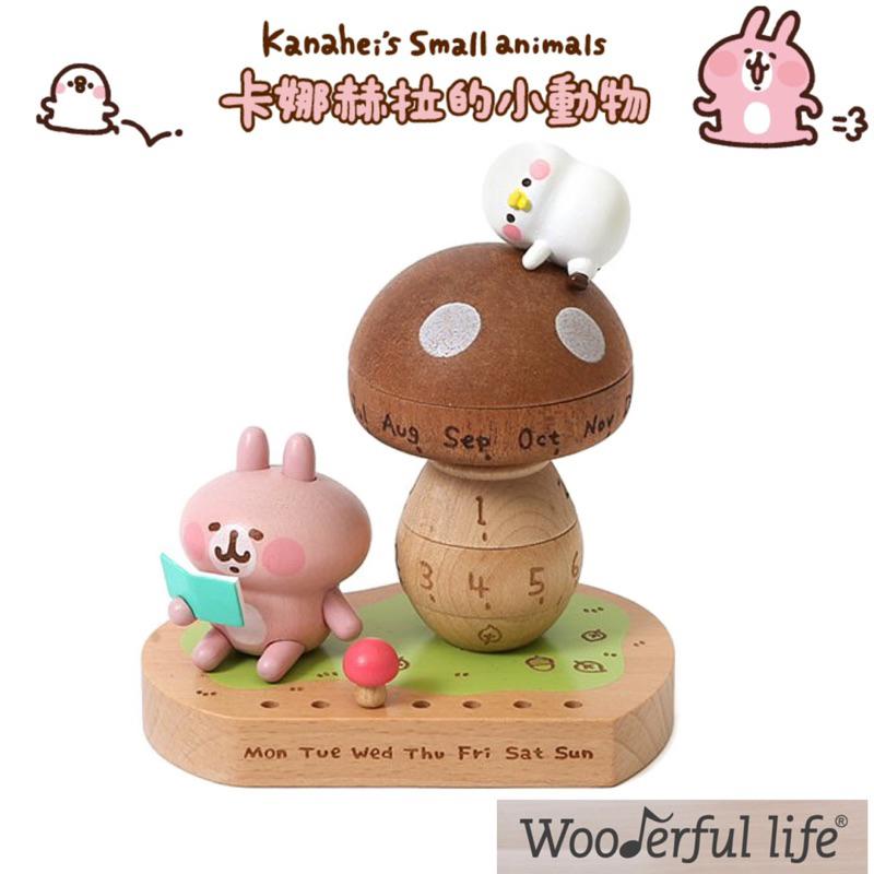 現貨正版 卡娜赫拉的小動物 萬年曆 P助與粉紅兔兔 轉動萬年曆 Kanahei＇s Small animals 木頭萬年-細節圖2