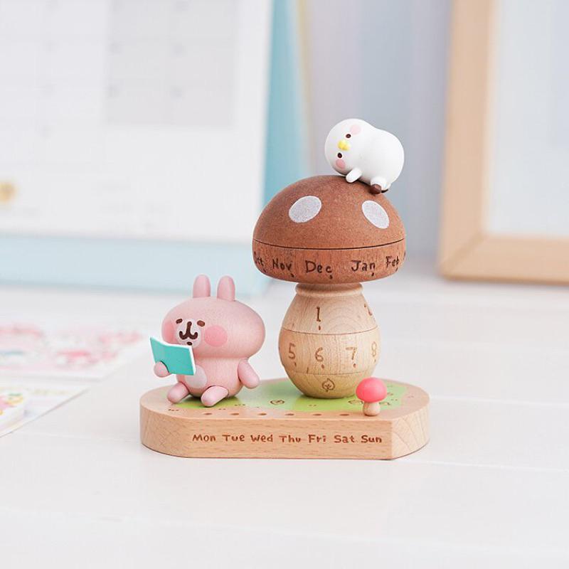 現貨正版 卡娜赫拉的小動物 萬年曆 P助與粉紅兔兔 轉動萬年曆 Kanahei＇s Small animals 木頭萬年-細節圖3