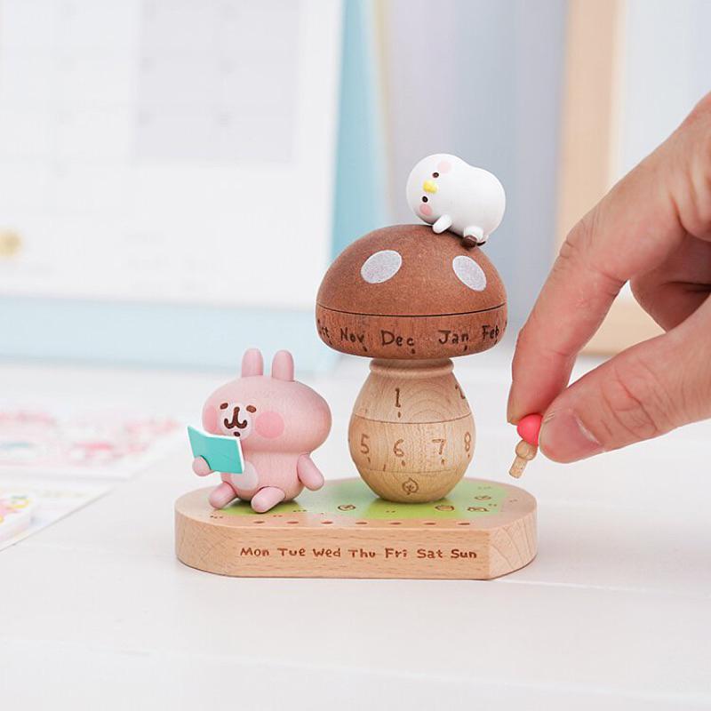 現貨正版 卡娜赫拉的小動物 萬年曆 P助與粉紅兔兔 轉動萬年曆 Kanahei＇s Small animals 木頭萬年-細節圖4
