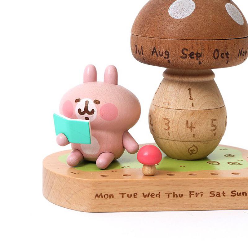 現貨正版 卡娜赫拉的小動物 萬年曆 P助與粉紅兔兔 轉動萬年曆 Kanahei＇s Small animals 木頭萬年-細節圖6