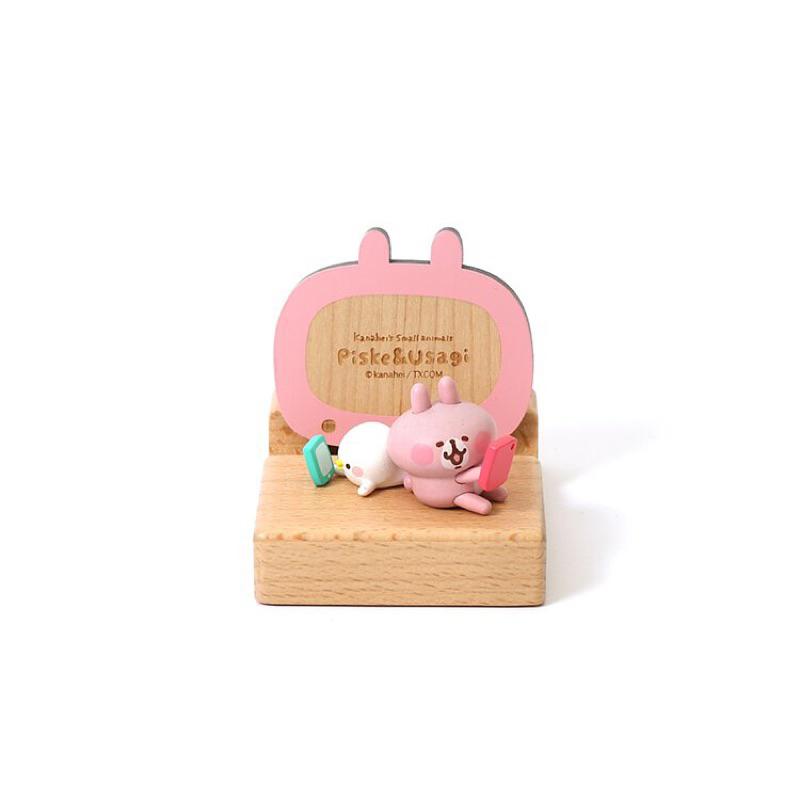 現貨正版 卡娜赫拉的小動物 手機架 P助與粉紅兔兔 手機座 木質 公仔 手機座 手機架 支撐架 手機支架 擺飾 兔兔-細節圖4