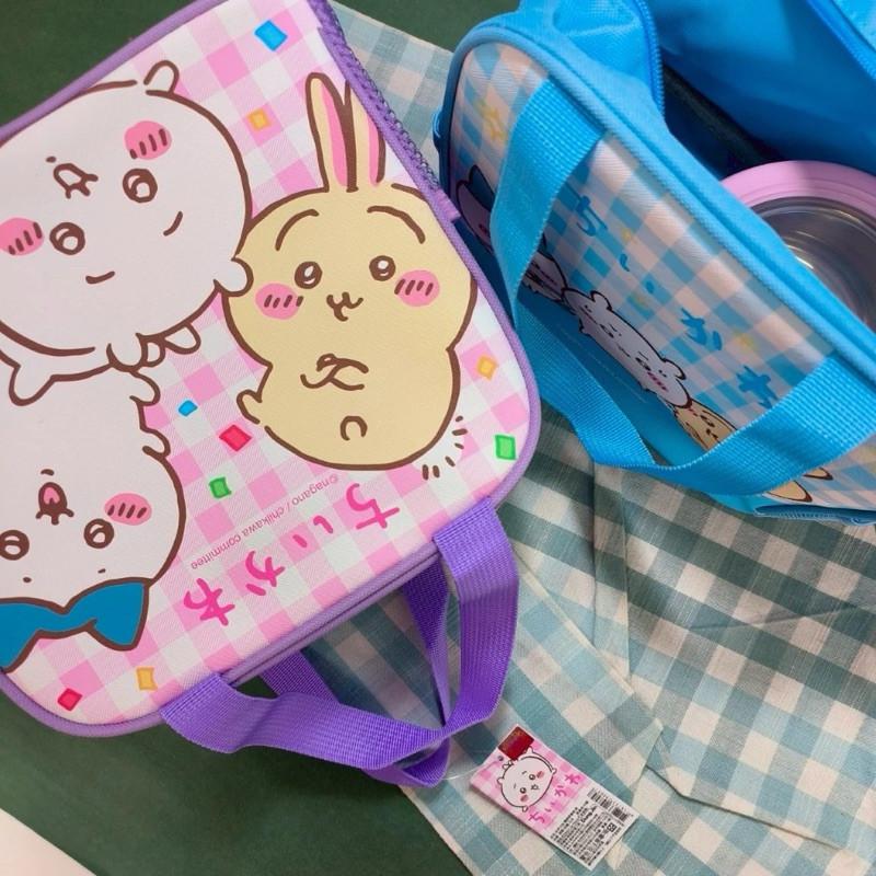 現貨正版 吉伊卡哇 雙網便當袋 手提袋 餐具袋 便當提袋 便當袋 午餐袋 兒童餐袋 餐具袋 小八 貓咪 兔子 烏薩琪-細節圖7