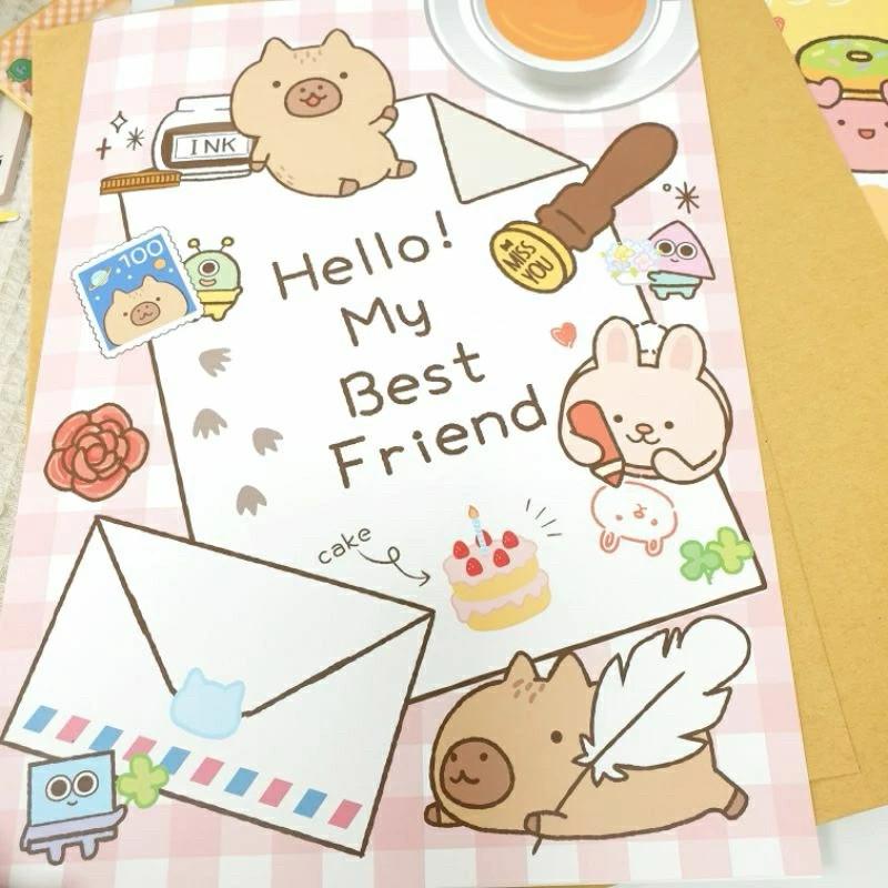 現貨正版 卡皮巴拉 水豚 大開萬用卡 4k卡片 大卡 祝福卡 邀請卡 感謝卡 大張卡片 謝師卡 生日卡 心意卡 萬用大卡-細節圖8