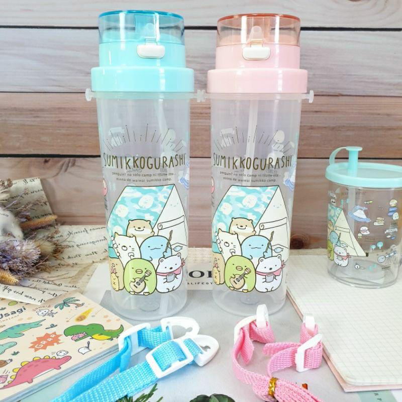 現貨正版 角落小夥伴 小巧吸管水壺 500ml 角落生物 吸管水壺 彈蓋水瓶壺 白熊 恐龍 可背式水瓶 可愛水瓶 台灣製-細節圖8