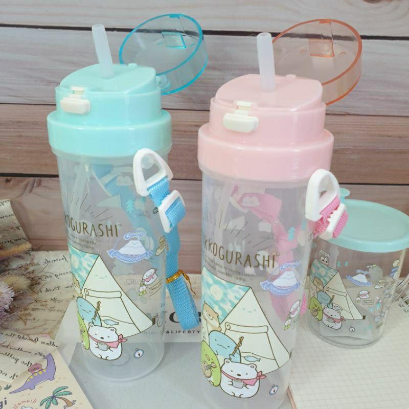 現貨正版 角落小夥伴 小巧吸管水壺 500ml 角落生物 吸管水壺 彈蓋水瓶壺 白熊 恐龍 可背式水瓶 可愛水瓶 台灣製-細節圖9