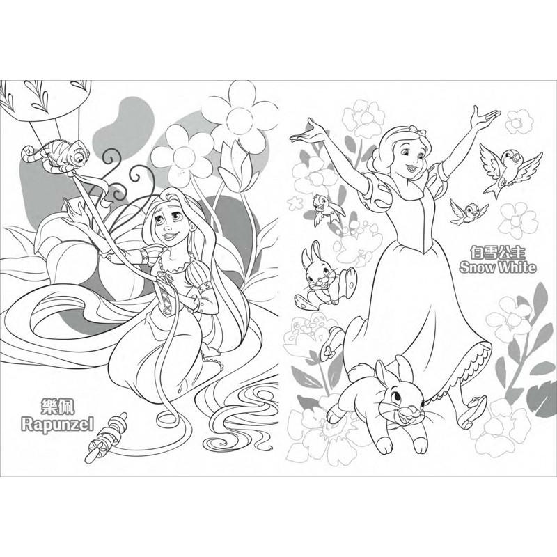 現貨正版 迪士尼 8色花瓣蠟筆畫 畫冊 蠟筆 著色本 著色紙 公主圖畫本 冰雪奇緣著色本-細節圖7