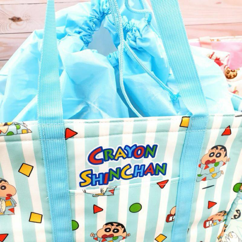 現貨正版 蠟筆小新 束口保冷野餐袋 大容量 保溫保冷袋 束口大容量保溫袋 小白 保冷保溫 購物袋 大容量餐袋 束口餐袋-細節圖8