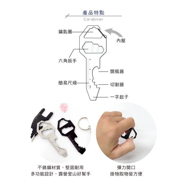 現貨正版 鑰匙型扣環 多功能鑰匙型扣環 不銹鋼 鑰匙型扣環 不鏽鋼 鑰匙圈 登山用品 露營 戶外活動 野外求生 露營配件-細節圖3