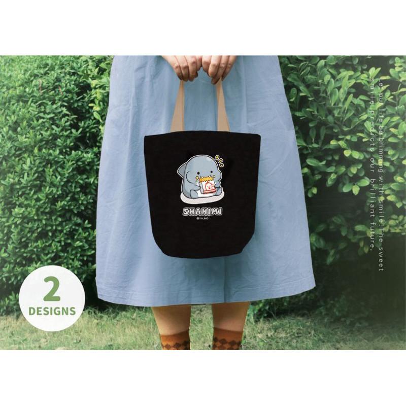 現貨正版 胖鯊魚 鯊西米 手提袋 帆布手提袋 胖鯊魚 午餐袋 帆布提袋 外出提袋 小購物袋-細節圖2