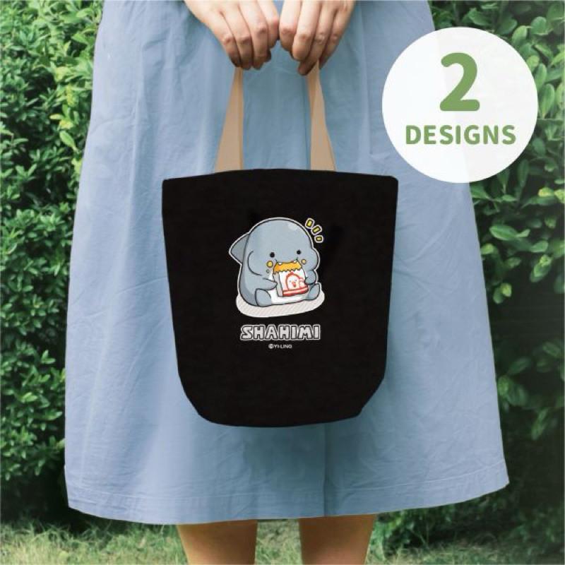 現貨正版 胖鯊魚 鯊西米 手提袋 帆布手提袋 胖鯊魚 午餐袋 帆布提袋 外出提袋 小購物袋-細節圖9