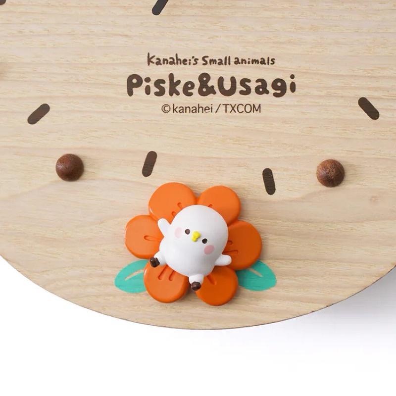現貨正版 卡娜赫拉的小動物 時鐘 P助與粉紅兔兔花花 動態時鐘 木製掛鐘 可愛時鐘 壁鐘-細節圖6