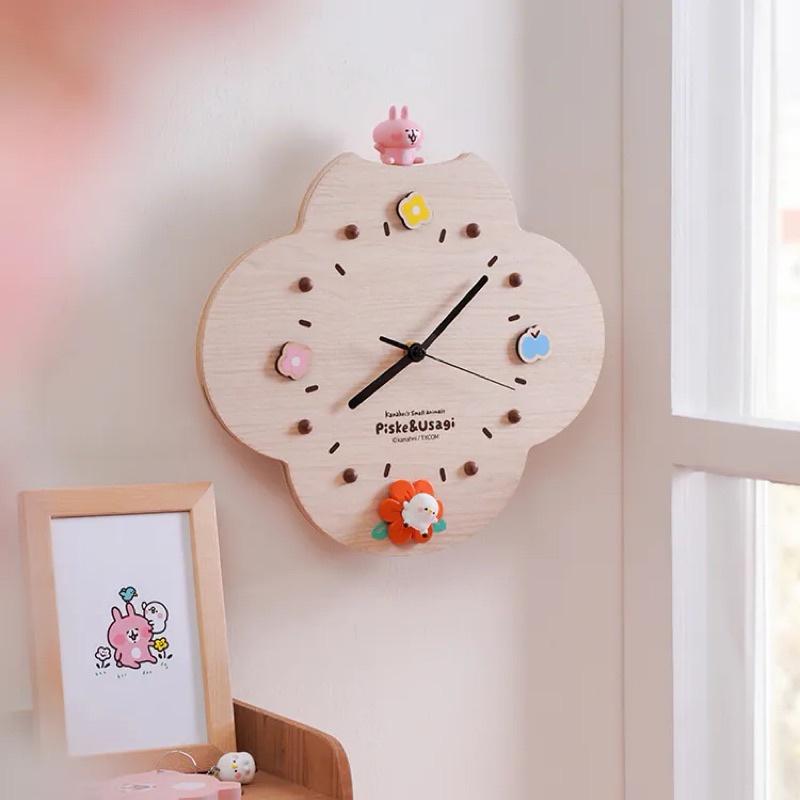 現貨正版 卡娜赫拉的小動物 時鐘 P助與粉紅兔兔花花 動態時鐘 木製掛鐘 可愛時鐘 壁鐘-細節圖7
