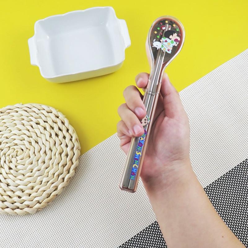 現貨正版 蠟筆小新 環保餐具組 304不鏽鋼 小新餐具組 野原新之助不鏽鋼餐具組 環保餐具組 不鏽鋼餐具 不鏽鋼餐具組-細節圖8