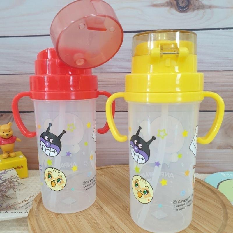 現貨正版 麵包超人小巧雙把吸管水壺 370ml 小巧吸管水壺 台灣製 雙把 吸管水杯 細菌人 兒童學習水壺 吸管 水壺-細節圖2