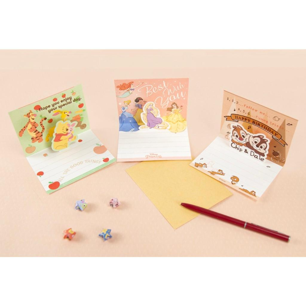 現貨正版 迪士尼 萬用立體小卡 萬用卡 立體卡 耶卡 聖誕卡 生日卡 祝福卡 傳情卡 維尼 米奇 奇蒂 公主 玩總卡片-細節圖3