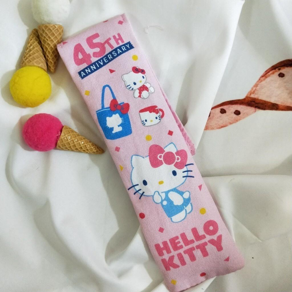 現貨正版 Hello kitty 帆布典雅餐具組 環保餐具 筷子 湯匙 304不鏽鋼餐具 不銹鋼筷 旅行 餐具 三麗鷗-細節圖2