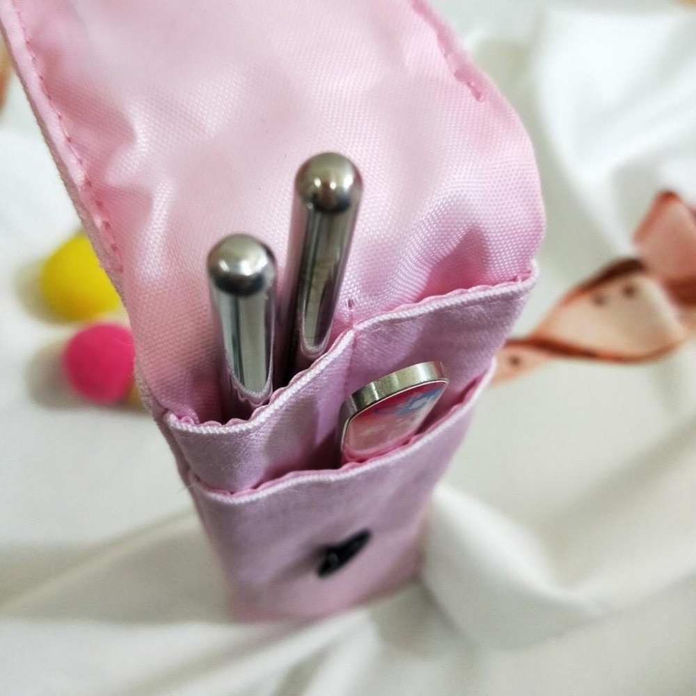 現貨正版 Hello kitty 帆布典雅餐具組 環保餐具 筷子 湯匙 304不鏽鋼餐具 不銹鋼筷 旅行 餐具 三麗鷗-細節圖8